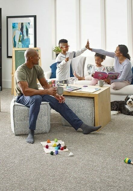 Family enjoying in living room
